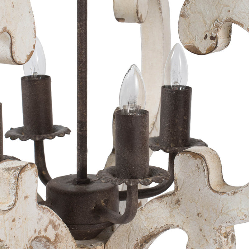 A&B Home Bundle of 7 20" x 27" Off-White and Bronze Chandelier