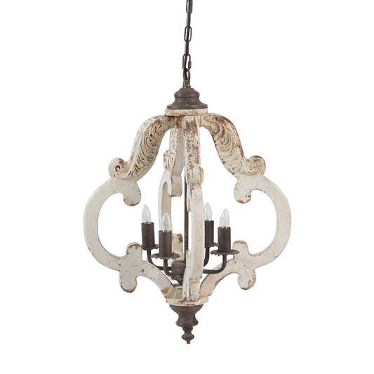 A&B Home Bundle of 7 20" x 27" Off-White and Bronze Chandelier