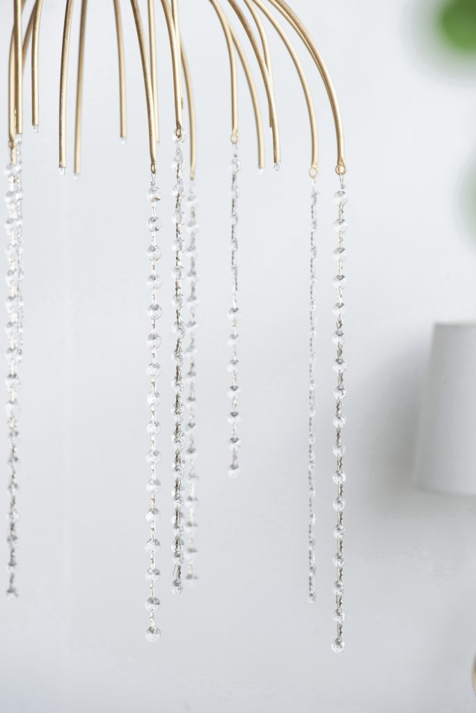 A&B Home Bundle of 7 20" x 29" Vintage Gold With Dazzling Beads Chandelier
