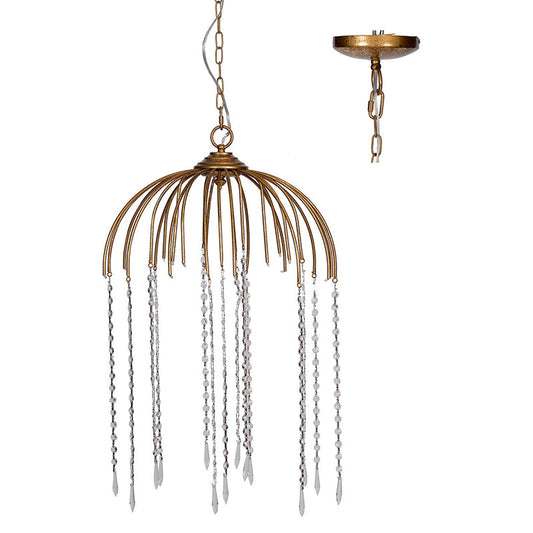 A&B Home Bundle of 7 20" x 29" Vintage Gold With Dazzling Beads Chandelier