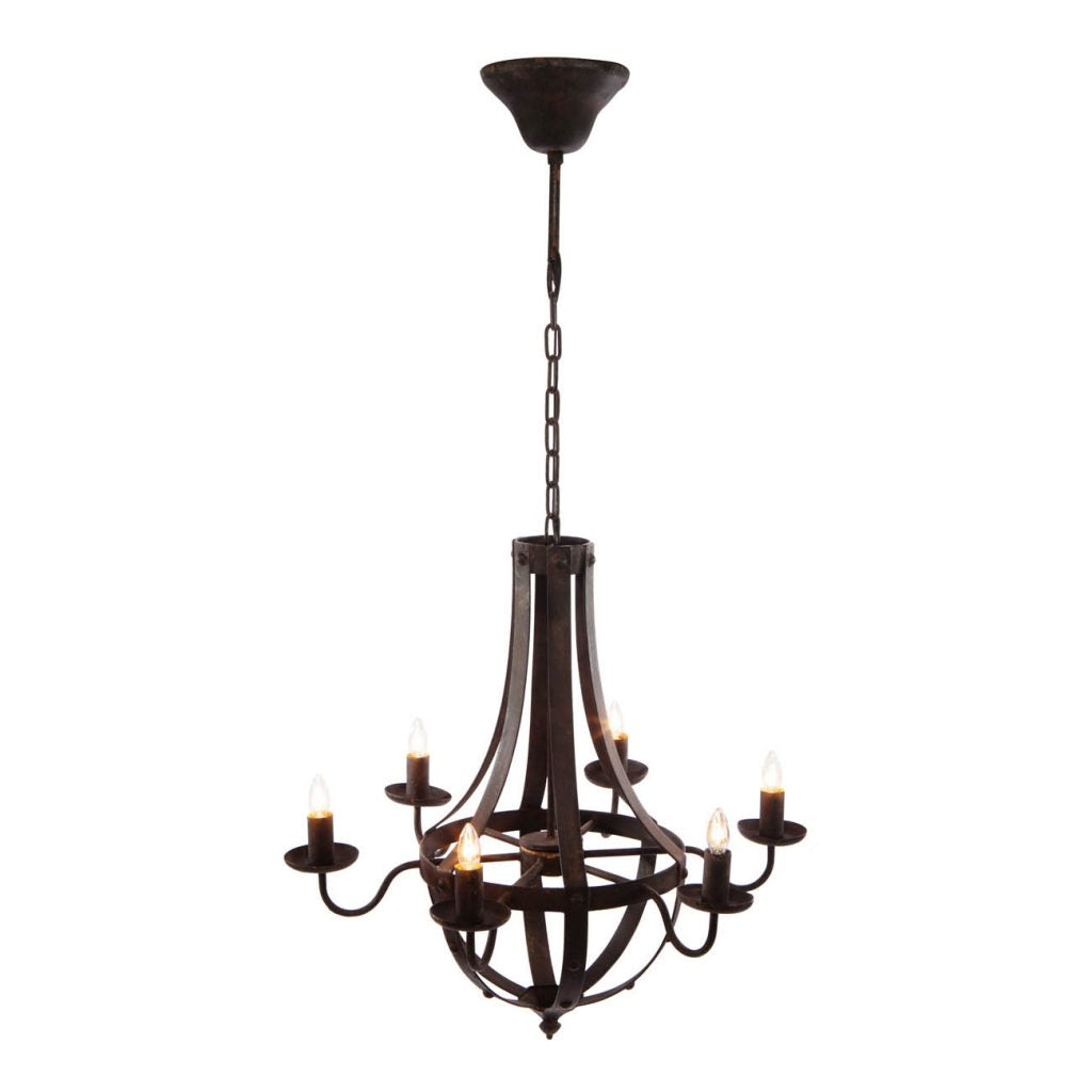 A&B Home Bundle of 7 25" x 24" 6-Light Antique Black Metal Chandelier
