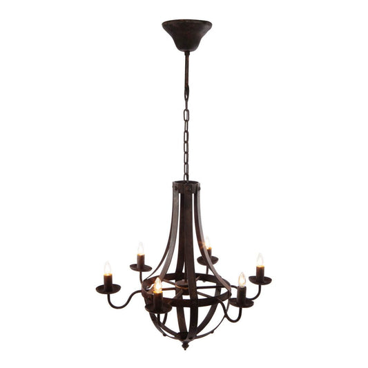 A&B Home Bundle of 7 25" x 24" 6-Light Antique Black Metal Chandelier