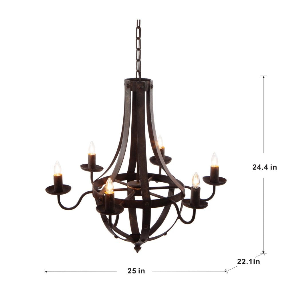 A&B Home Bundle of 7 25" x 24" Antique Black Chandelier