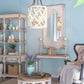 A&B Home Bundle of 7 Jolette 19" x 34" 4-Light Distressed White Wooden Chandelier With Antique Bronze Metal Fixture