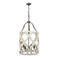 A&B Home Bundle of 7 Jolette 19" x 34" 4-Light Distressed White Wooden Chandelier With Antique Bronze Metal Fixture