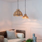 A&B Home Bundle of 7 Set of 2 Brown Rope Woven Chandelier With Iron Frame