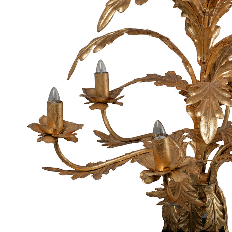 A&B Home Bundle of 7 Valerio Fleur 26" x 30" 6-Light Antique Gold Leaf Design Chandelier