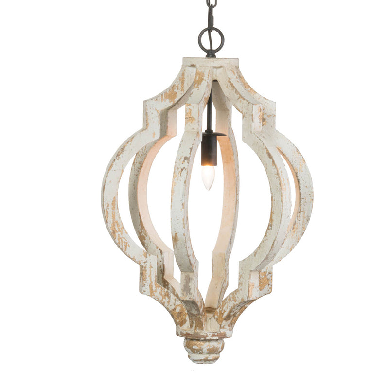 A&B Home Bundle of 8 Bellany 16" x 24" Distressed White and Wood Chandelier