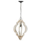 A&B Home Bundle of 8 Bellany 16" x 24" Distressed White and Wood Chandelier