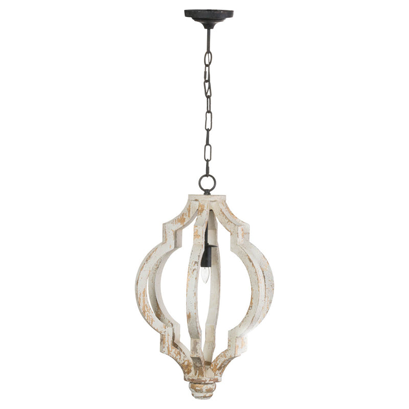 A&B Home Bundle of 8 Bellany 16" x 24" Distressed White and Wood Chandelier