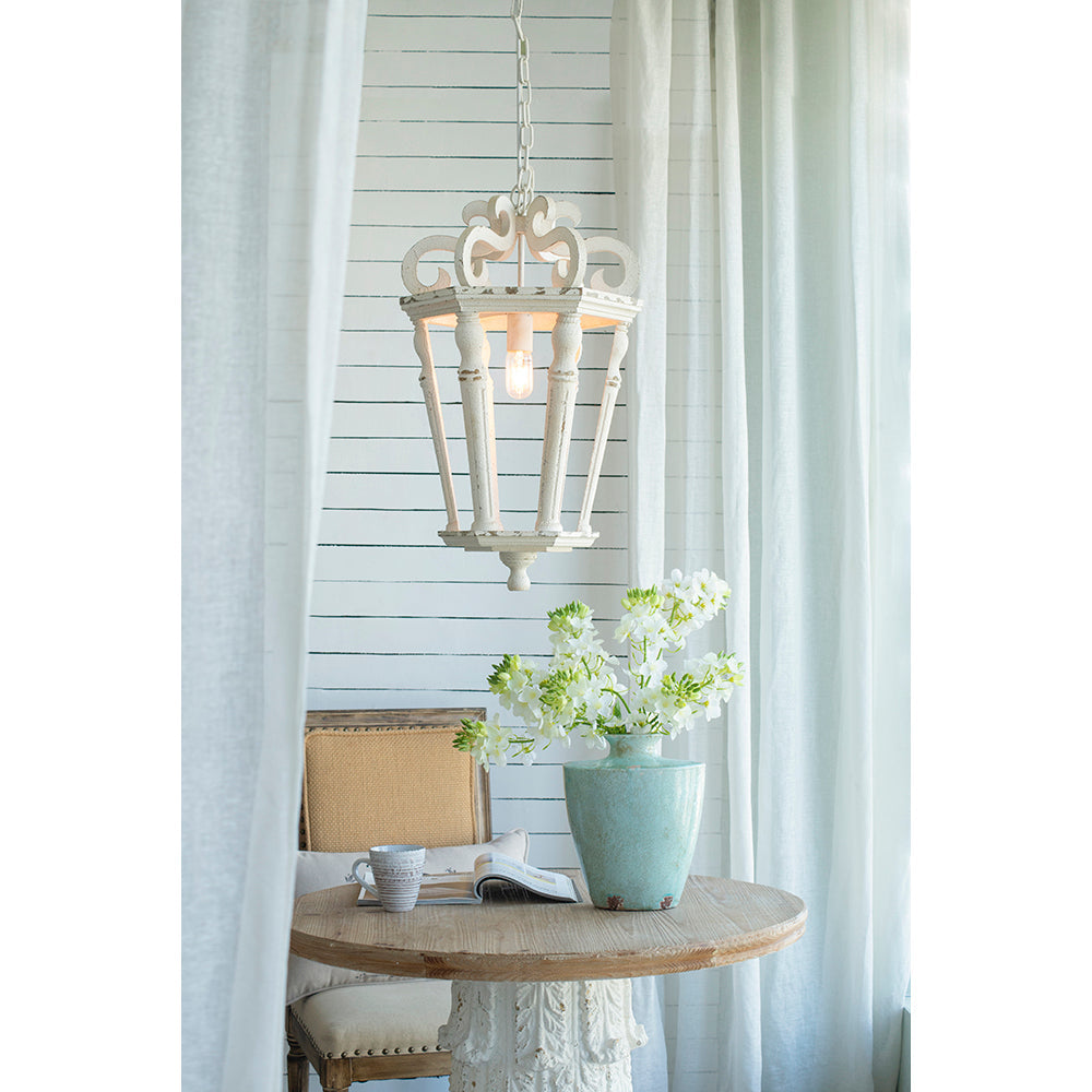 A&B Home Bundle of 8 Bonner 16" x 27" 1-Light Weathered White Chandelier