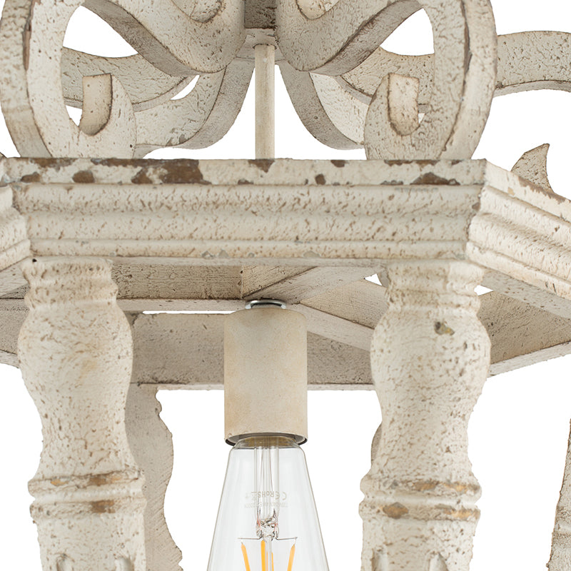 A&B Home Bundle of 8 Bonner 16" x 27" 1-Light Weathered White Chandelier