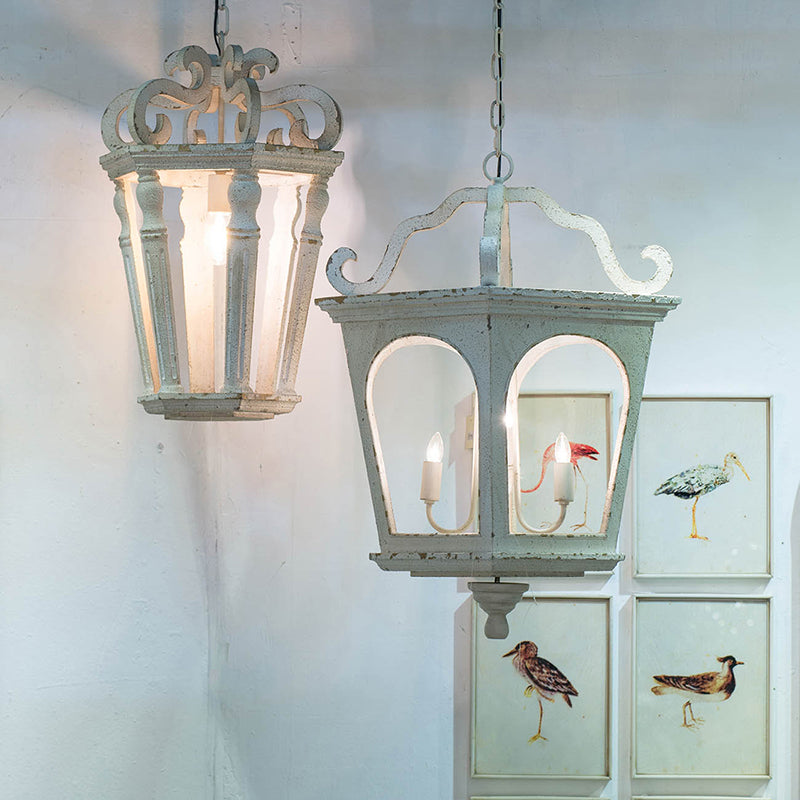 A&B Home Bundle of 8 Bonner 16" x 27" 1-Light Weathered White Chandelier