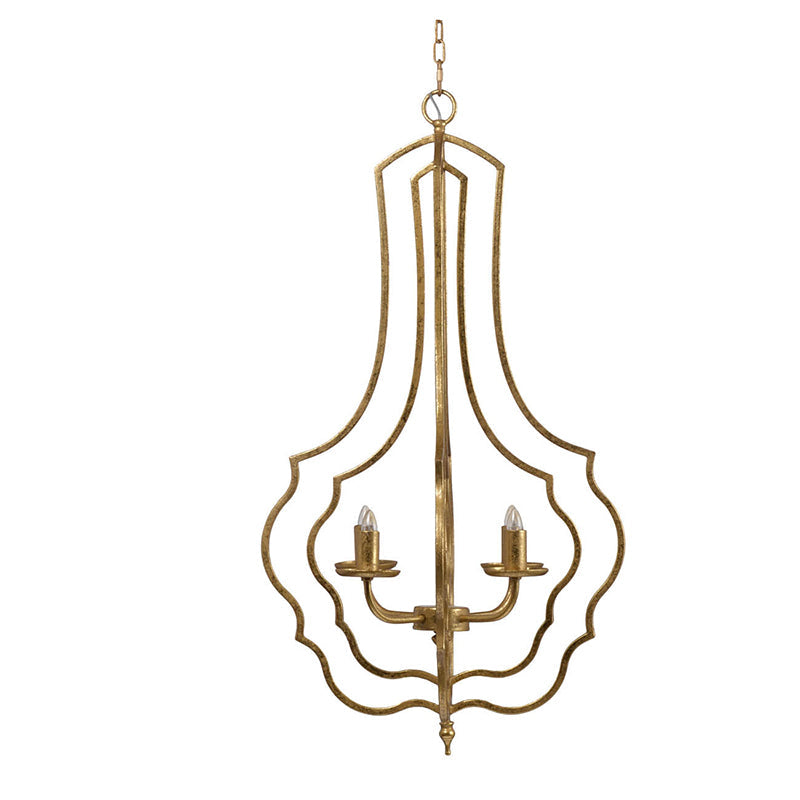 A&B Home Bundle of 8 Valerio 19" x 35" 4-Light Antique Gold Metal Frame Nested Chandelier