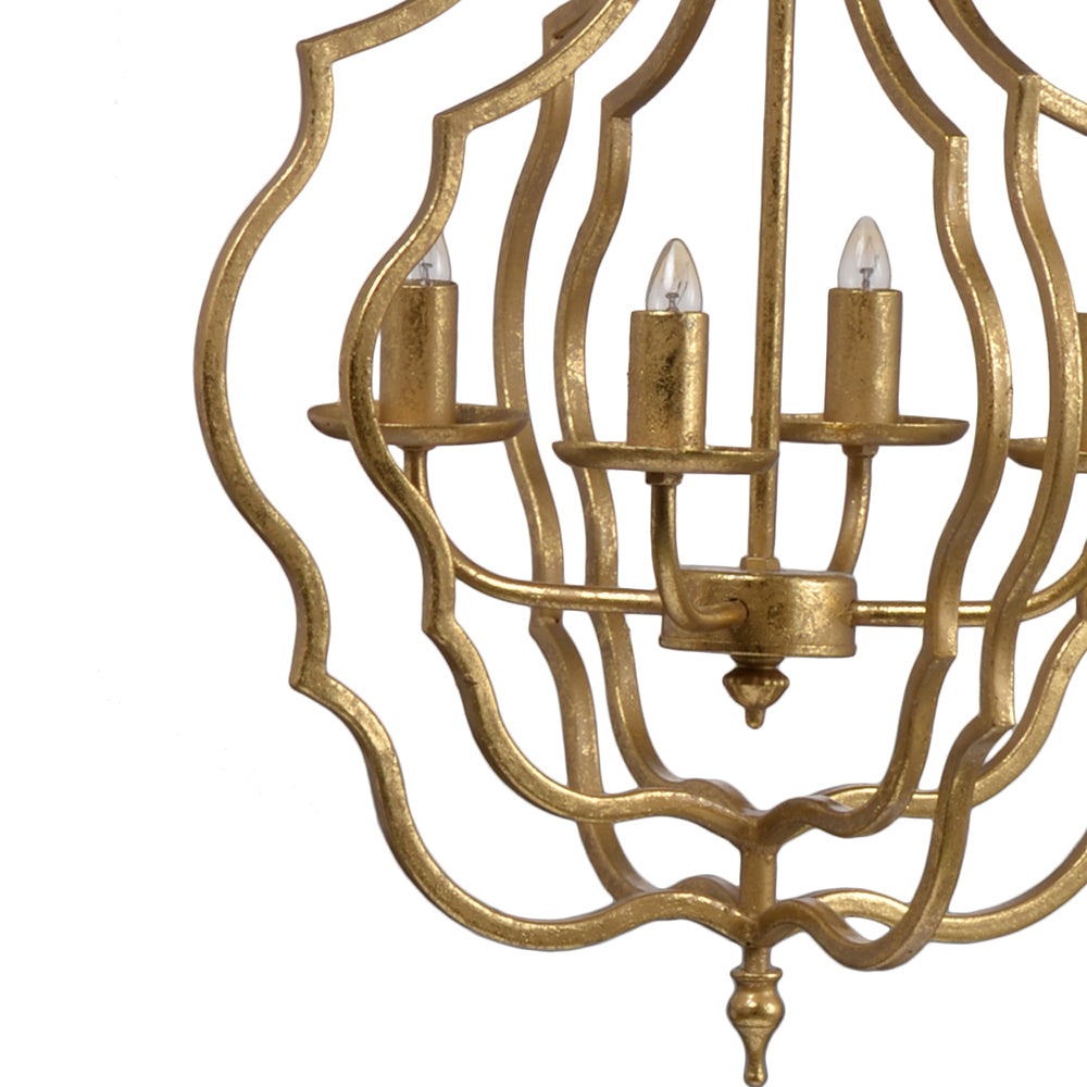 A&B Home Bundle of 8 Valerio 19" x 35" 4-Light Antique Gold Metal Frame Nested Chandelier