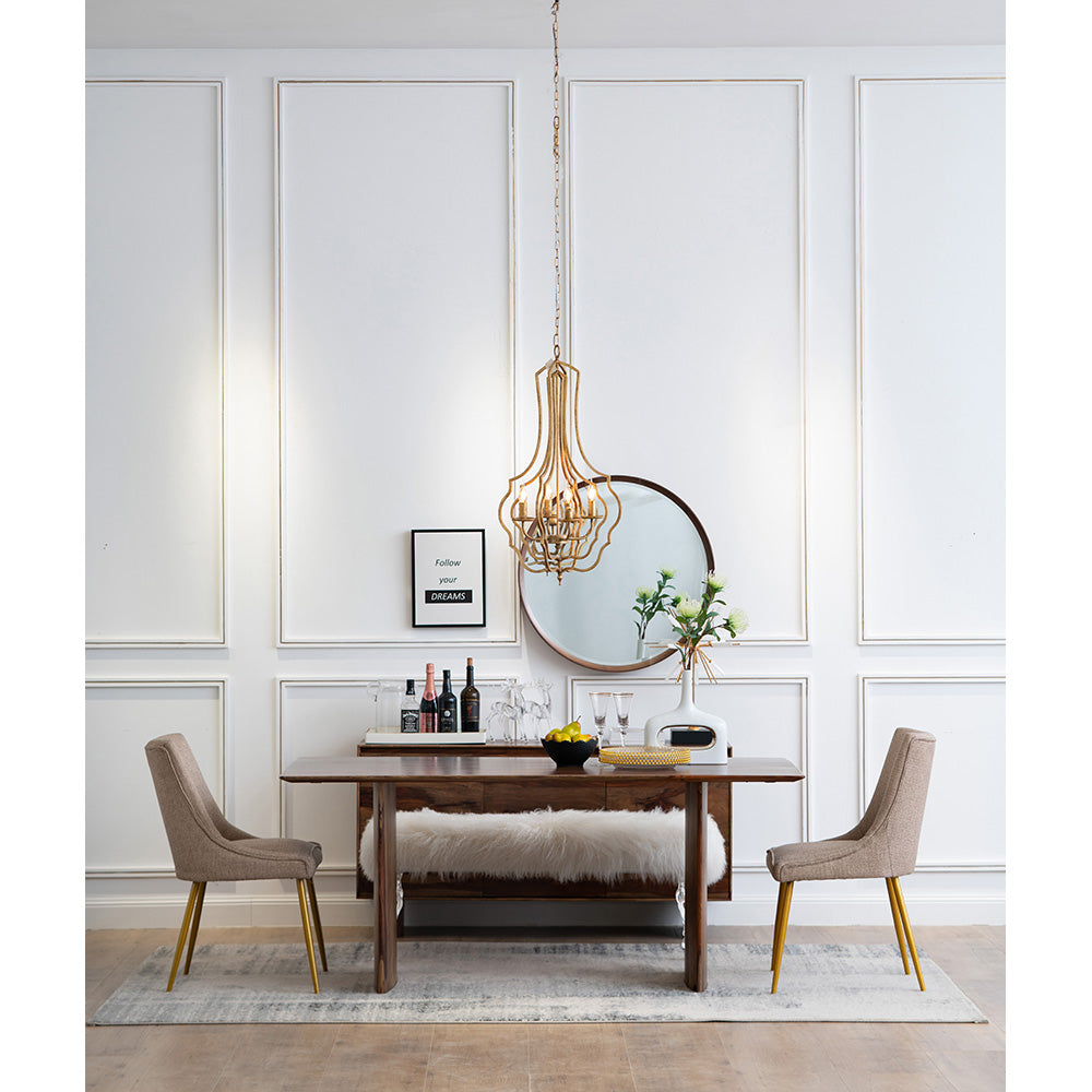 A&B Home Bundle of 8 Valerio 19" x 35" 4-Light Antique Gold Metal Frame Nested Chandelier