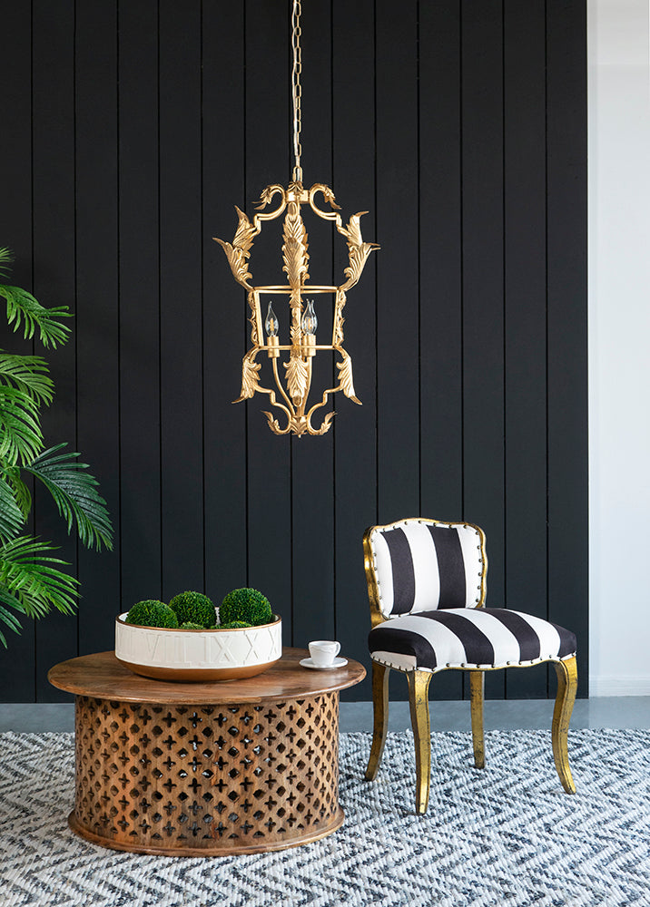 A&B Home Bundle of 9 20" x 28" Gold Metal Acanthus Leaf Design Chandelier