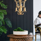 A&B Home Bundle of 9 20" x 28" Gold Metal Acanthus Leaf Design Chandelier