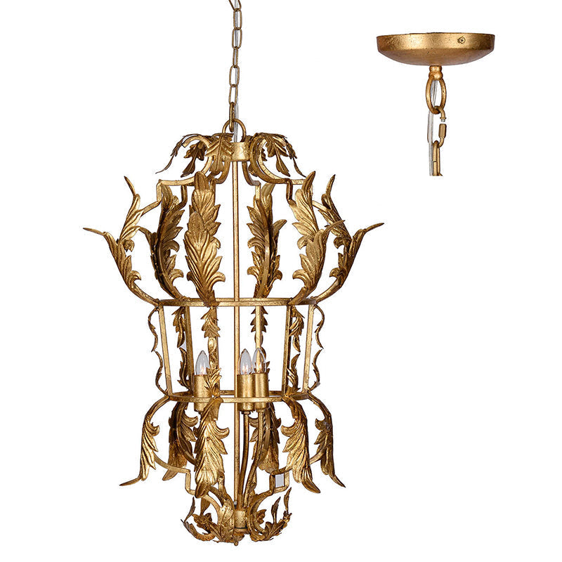 A&B Home Bundle of 9 20" x 28" Gold Metal Acanthus Leaf Design Chandelier