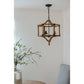 A&B Home Bundle of 9 Andreas 20" x 25" 3-Light Whitewash Round Wooden Chandelier With Black Metal Corner Brackets