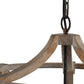 A&B Home Bundle of 9 Andreas 20" x 25" 3-Light Whitewash Round Wooden Chandelier With Black Metal Corner Brackets