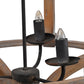 A&B Home Bundle of 9 Andreas 20" x 25" 3-Light Whitewash Round Wooden Chandelier With Black Metal Corner Brackets
