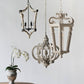 A&B Home Bundle of 9 Andreas Winged 18" x 27" 4-Light Distressed White Wooden Chandelier With Metal Corner Brackets
