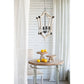 A&B Home Bundle of 9 Andreas Winged 18" x 27" 4-Light Distressed White Wooden Chandelier With Metal Corner Brackets