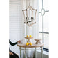A&B Home Bundle of 9 Andreas Winged 18" x 27" 4-Light Distressed White Wooden Chandelier With Metal Corner Brackets