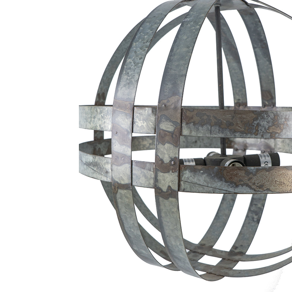 A&B Home Bundle of 9 Kenzo 20" x 21" 4-Light Antique Silver Orb Steel Chandelier