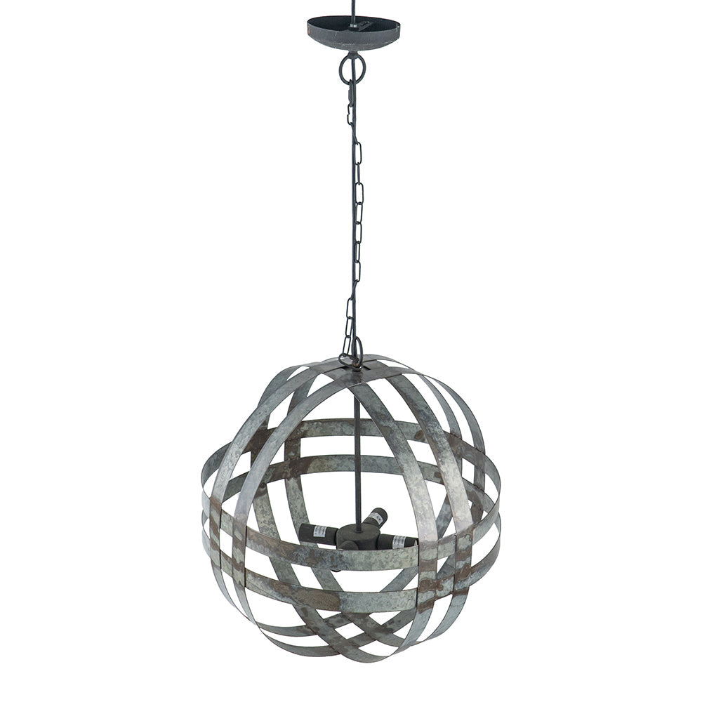 A&B Home Bundle of 9 Kenzo 20" x 21" 4-Light Antique Silver Orb Steel Chandelier