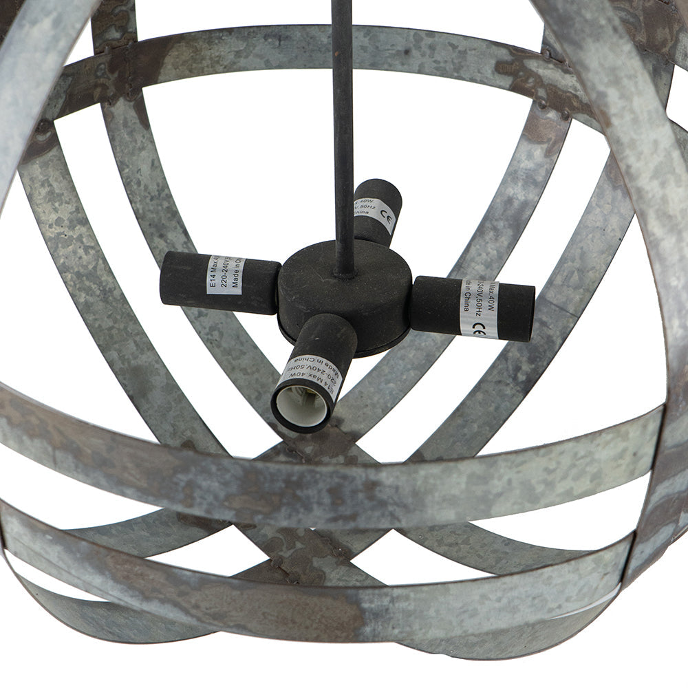 A&B Home Bundle of 9 Kenzo 20" x 21" 4-Light Antique Silver Orb Steel Chandelier