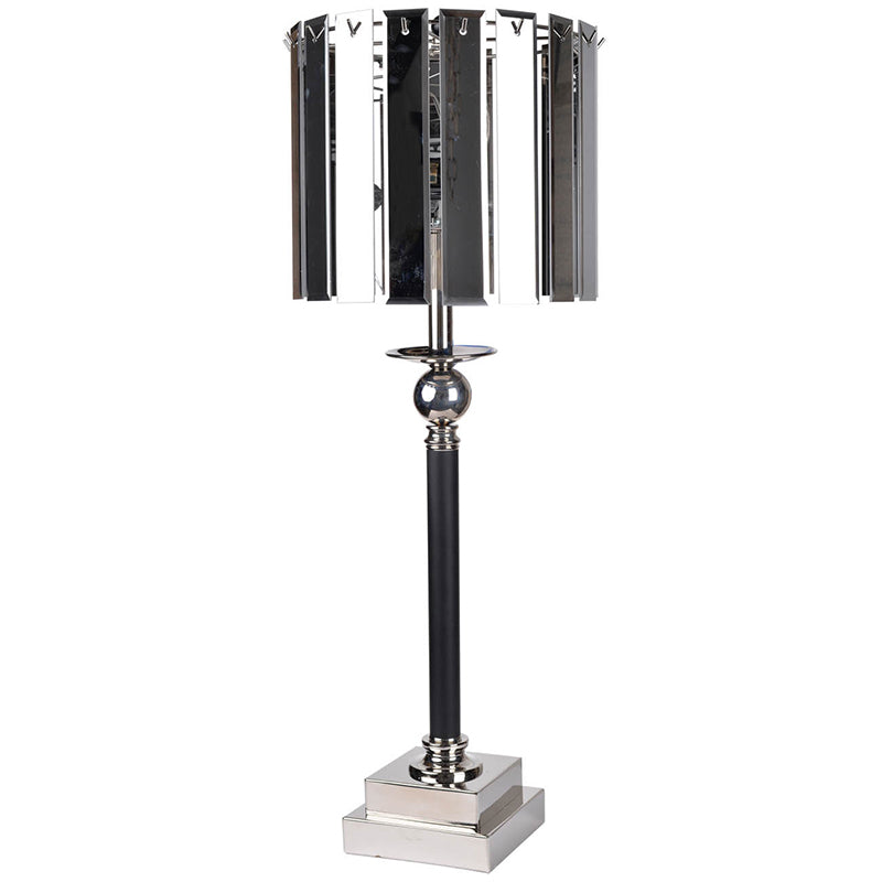 A&B Home Cabrini 13" x 33" Bundle of 8 Smoked Glass Shade With Polished Nickel Body and Base Table Lamp