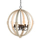 A&B Home Calder 22" x 28" Bundle of 5 6-Light Distressed White Wooden Chandelier