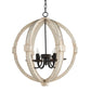 A&B Home Calder 22" x 28" Bundle of 5 6-Light Distressed White Wooden Chandelier