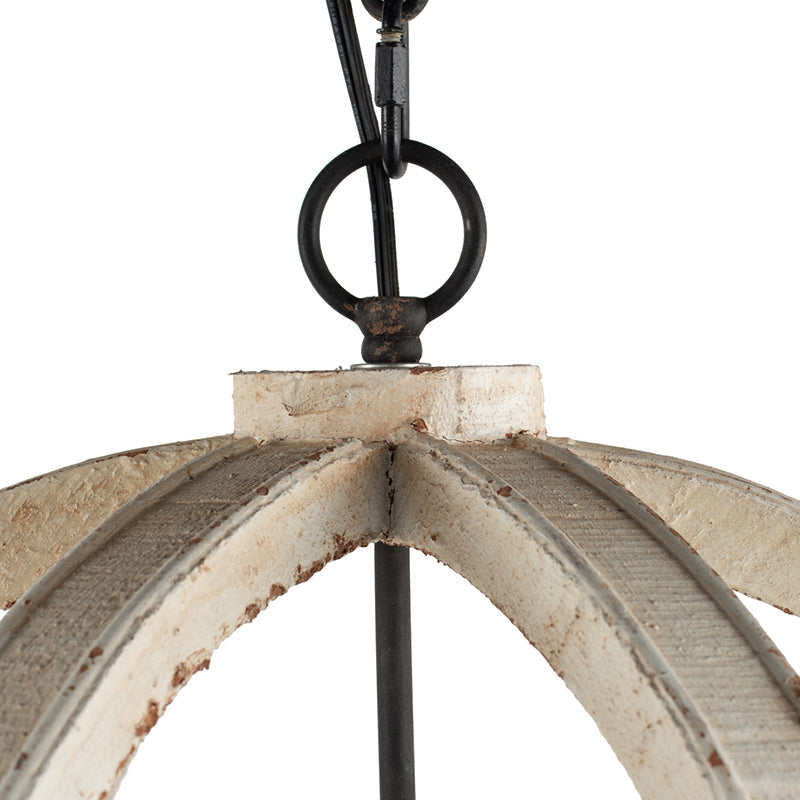 A&B Home Calder 22" x 28" Bundle of 5 6-Light Distressed White Wooden Chandelier
