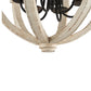 A&B Home Calder 22" x 28" Bundle of 5 6-Light Distressed White Wooden Chandelier