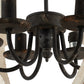 A&B Home Calder 22" x 28" Bundle of 5 6-Light Distressed White Wooden Chandelier