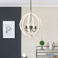 A&B Home Calder 22" x 28" Bundle of 5 6-Light Distressed White Wooden Chandelier