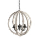A&B Home Calder 22" x 28" Bundle of 5 6-Light Distressed White Wooden Chandelier