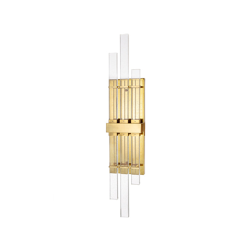A&B Home Clarisse 8" x 42" Bundle of 8 Rectangular Gold Cut Glass Wall Sconce