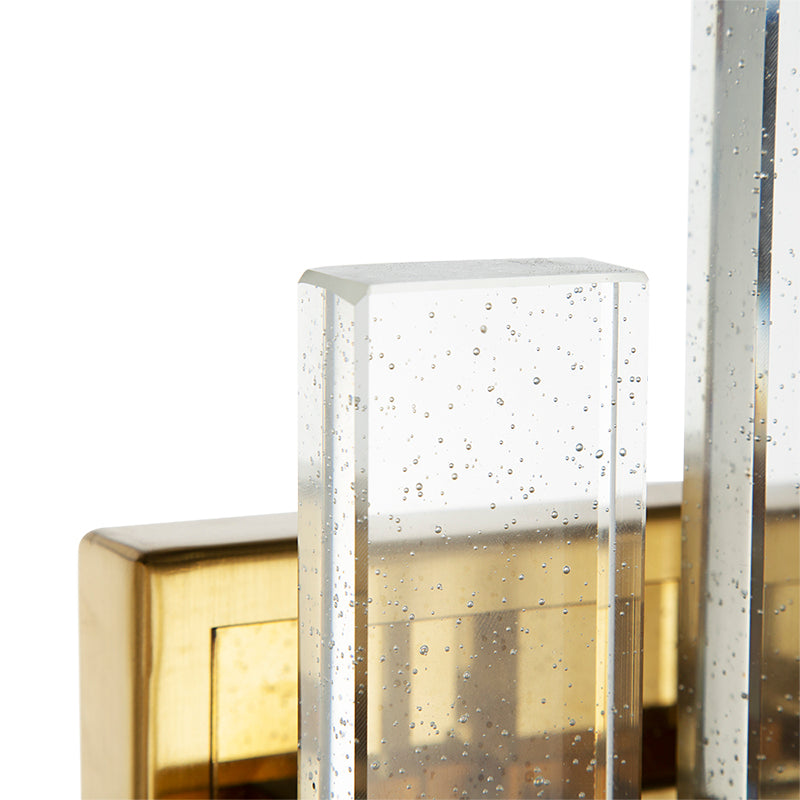 A&B Home Clarisse 8" x 42" Bundle of 8 Rectangular Gold Cut Glass Wall Sconce