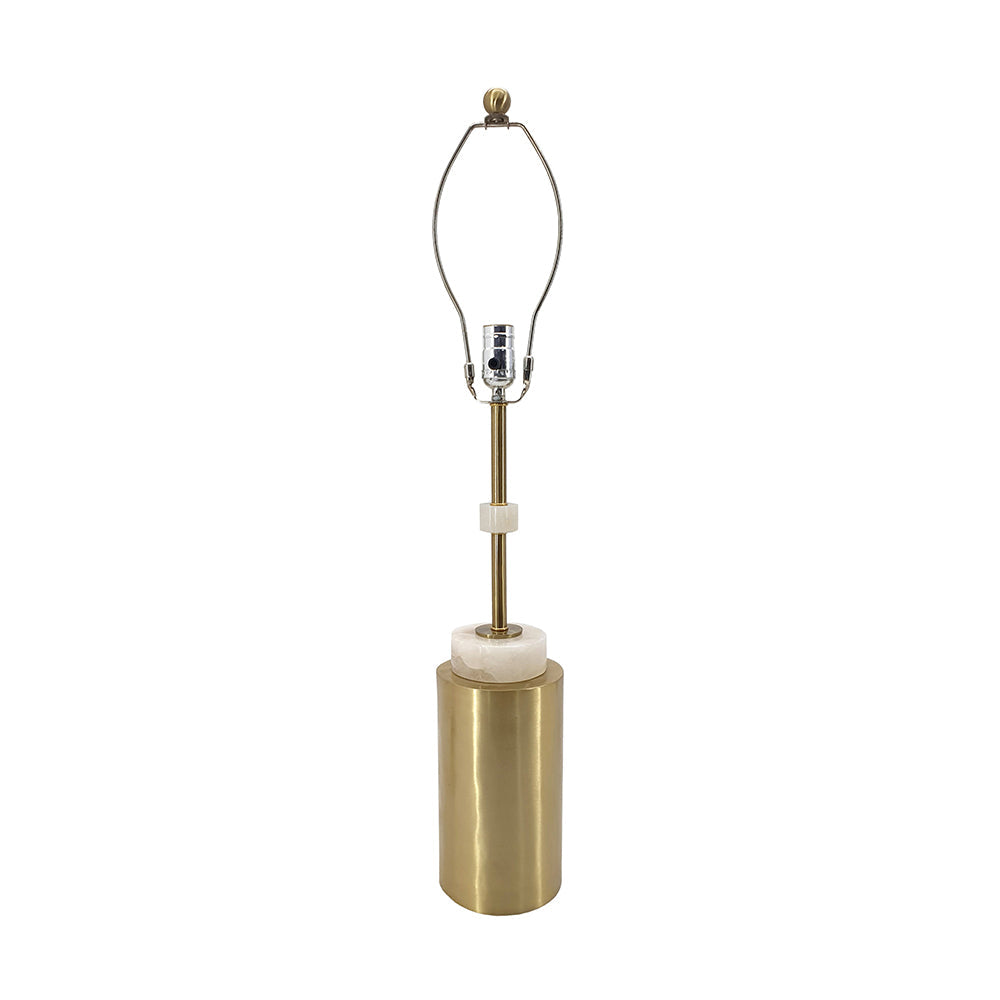 A&B Home Dervani 13" x 32" Bundle of 11 White Alabaster and Gold Metal Frame Table Lamp With White Drum Shade