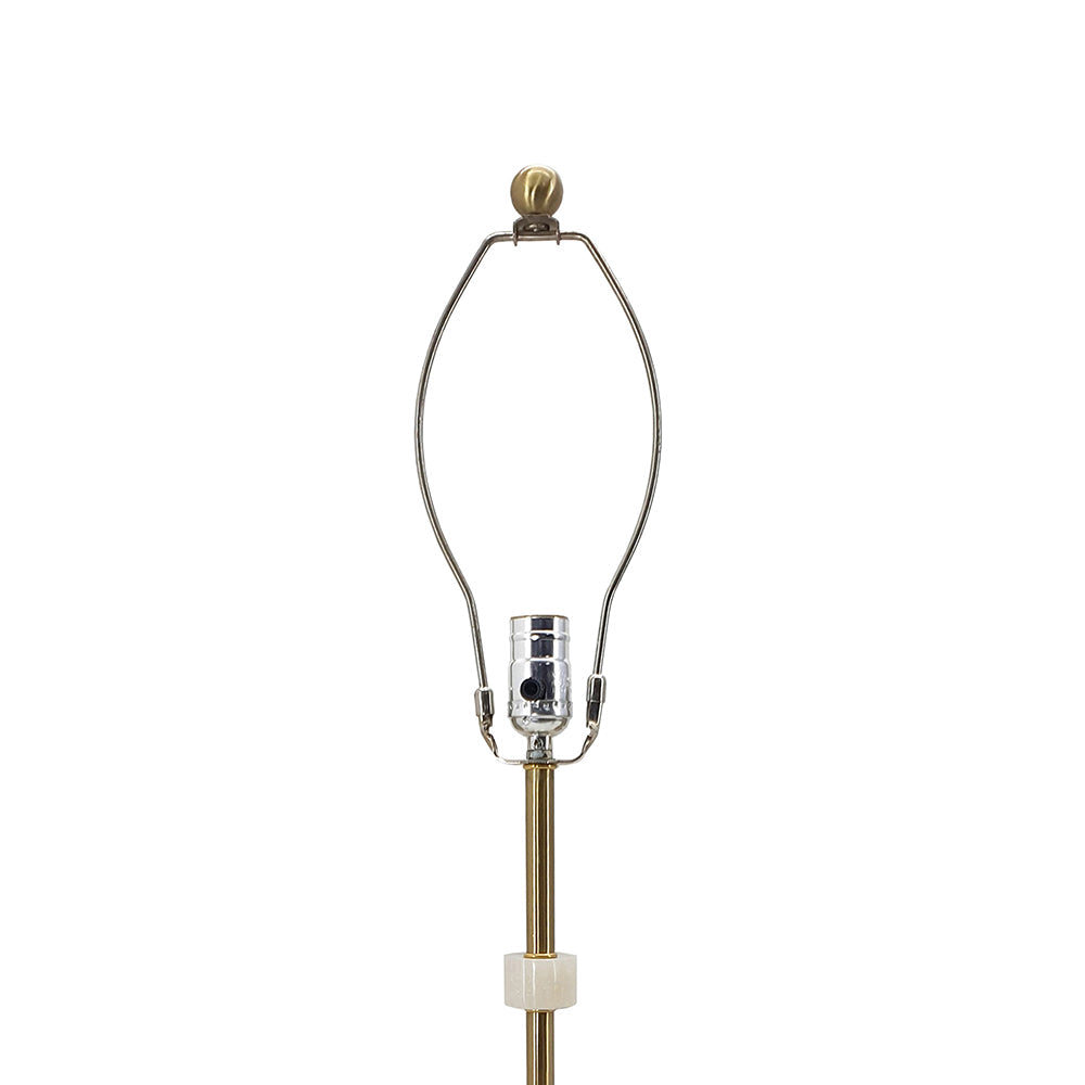 A&B Home Dervani 13" x 32" Bundle of 11 White Alabaster and Gold Metal Frame Table Lamp With White Drum Shade