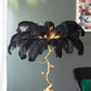 A&B Home Dita 51" x 43" Bundle of 2 Black Feather Shade and Gold Tree Branch Base Table Lamp