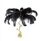 A&B Home Dita 51" x 43" Bundle of 2 Black Feather Shade and Gold Tree Branch Base Table Lamp