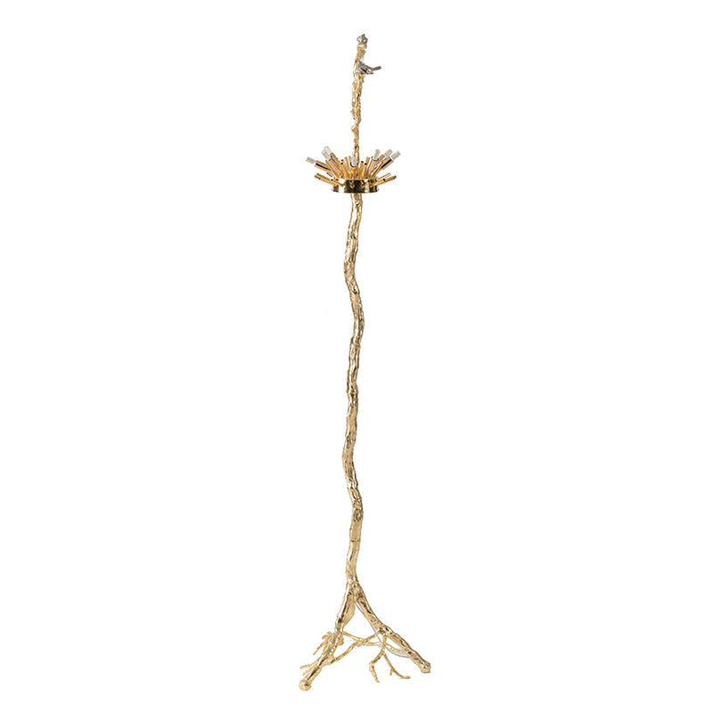 A&B Home Dita 51" x 82" Bundle of 2 White Feather and Gold Tree Branch Floor Lamp