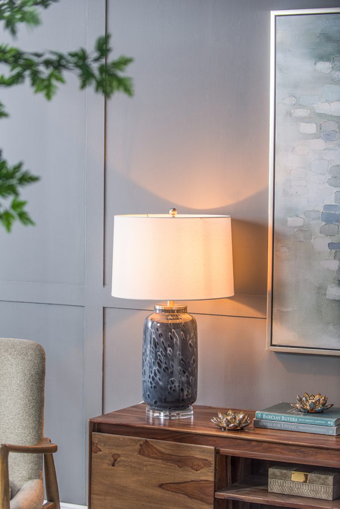 A&B Home Ellis 17" x 28" Bundle of 6 Blue Glass Table Lamp