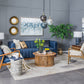 A&B Home Ellis 17" x 28" Bundle of 6 Blue Glass Table Lamp