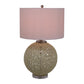 A&B Home Estella 16" x 26" Bundle of 7 Beige Round Paper Base With White Linen Shade